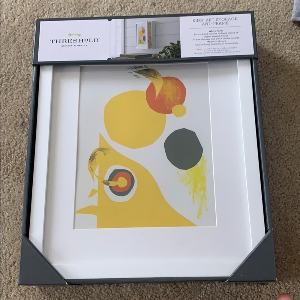 Kids art storage and picture frame
